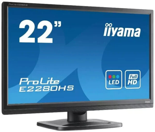 IIyama prolite E2280WSD 22" LED Monitor with HDMI speakers + Power Cable