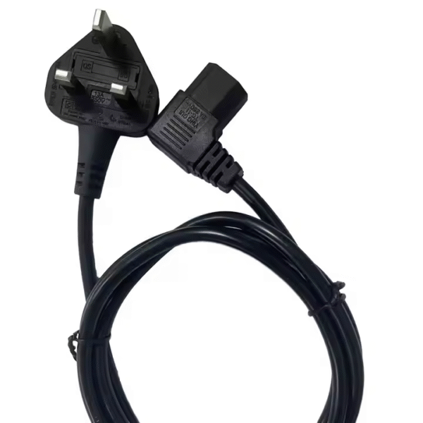 2M Right Angle Angled IEC Power Mains Lead Cable C13 Kettle Connector - BLACK - Image 5