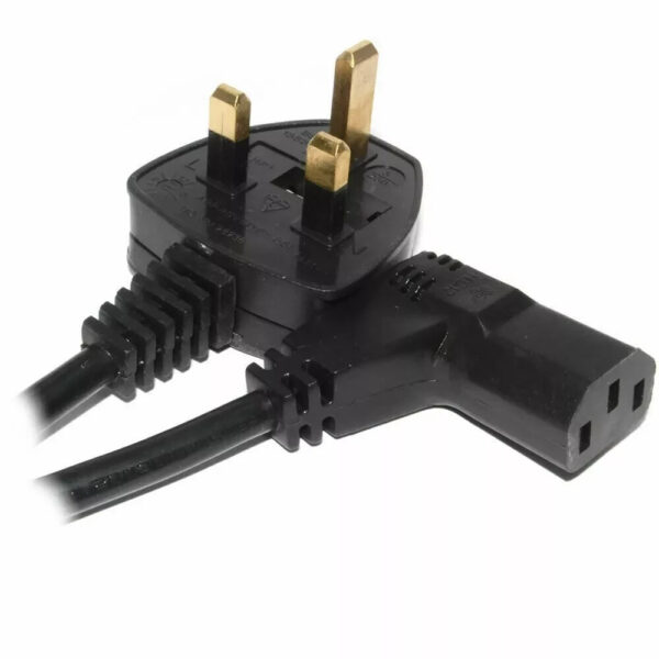 2M Right Angle Angled IEC Power Mains Lead Cable C13 Kettle Connector - BLACK - Image 6