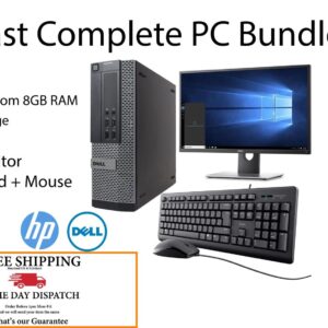 Clean PC Computer Bundle with Monitor -lot-i3 i5 i7 CPU + SSD & Windows 11 Wifi
