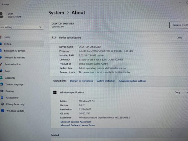 Dell Optiplex 790 MT Intel Core i3 8GB RAM 120GB SSD + 1TB HDD Win 11 Pro  Wifi - Image 3