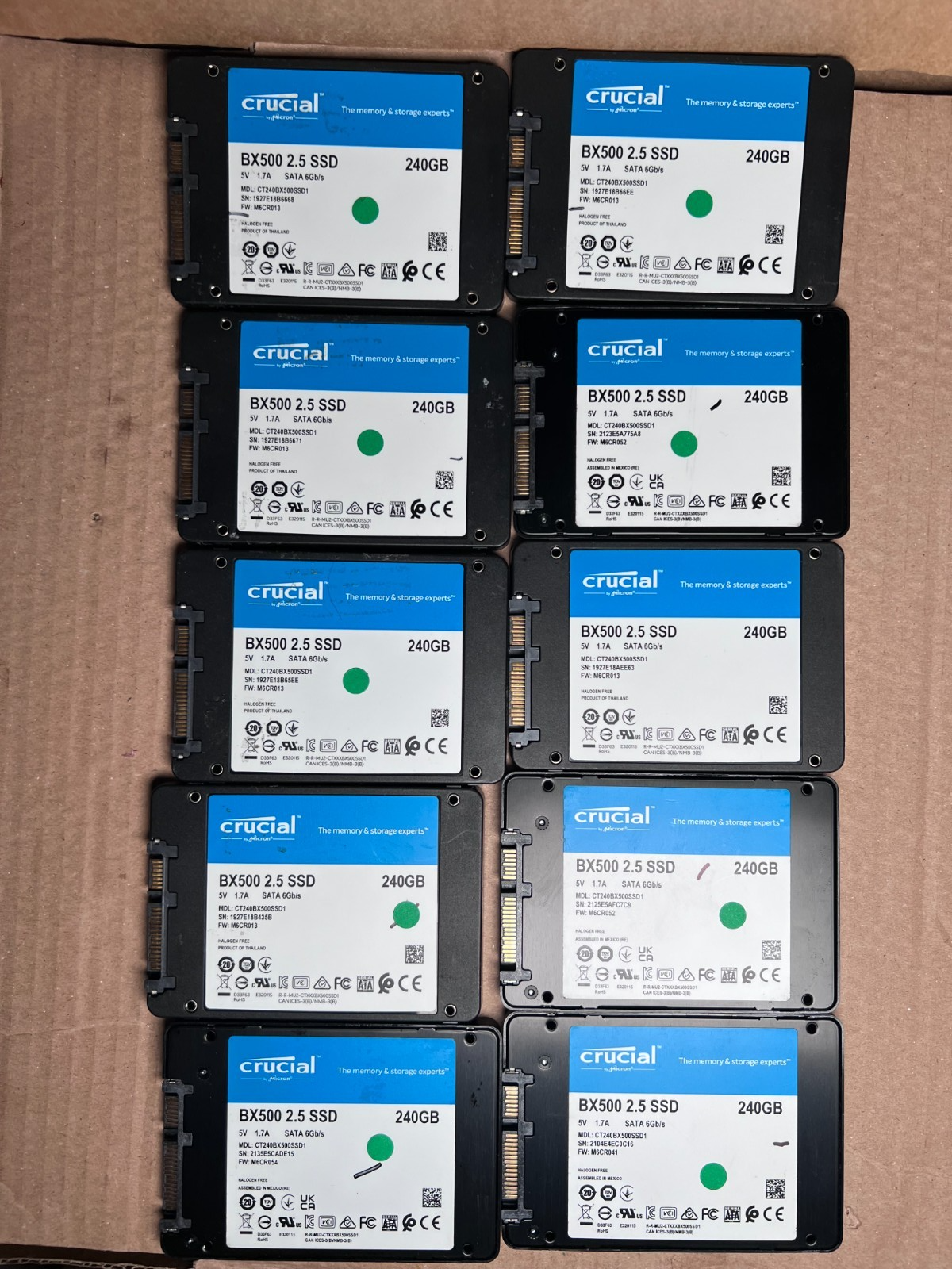Job Lot 10 X Crucial BX500 240GB SSD SATA 2.5" Model CT240BX500SSD1 - Image 4