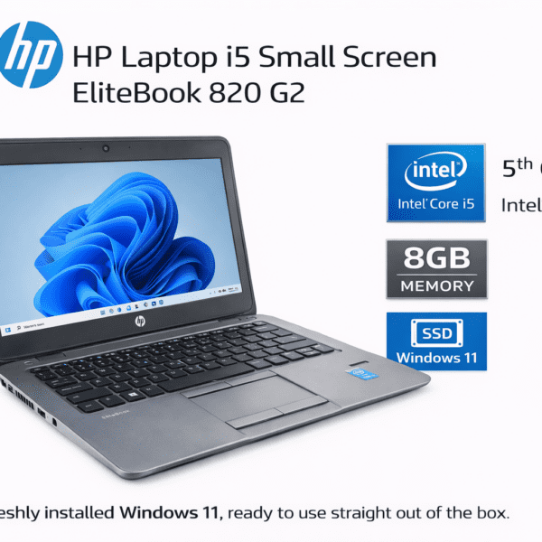HP Laptop Small Screen Elitebook 820 G2 5th Gen i5-5200U 8GB RAM 256GB SSD 12.5"