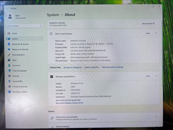 HP ProDesk 400 G3 SFF i5 6th Gen 8GB RAM 240GB SSD Windows 11 Pro | WiFi - Image 4