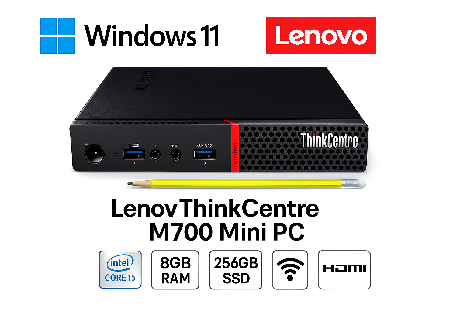 Lenovo Thinkcentre M700 Core i5 6th Gen 8GB RAM 256GB SSD Windows 11 P HDMI WiFi