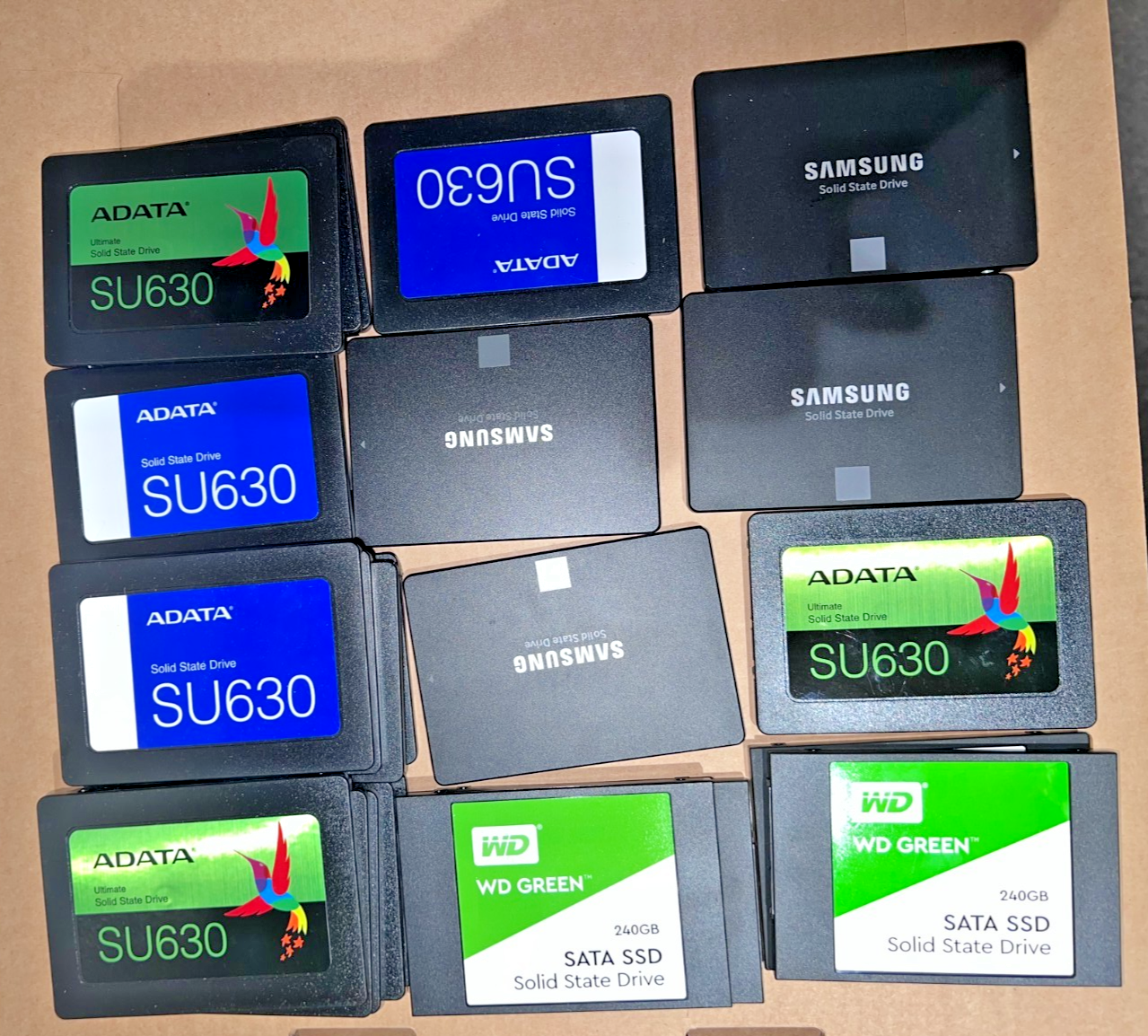 10x Various Brands 240GB SSD Job Lot 2.5 SATA Solid State Drive Bulk All Tested
