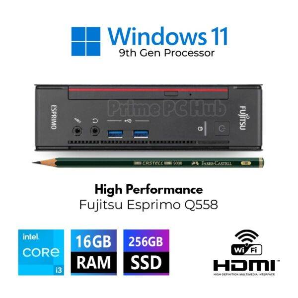 High Performance Fujitsu Esprimo Core i5 9th Gen 16GB RAM 256GB SSD Win 11P WiFi
