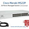 Cisco Meraki MS22P 24 Ports Managed Switch | Unclaimed
