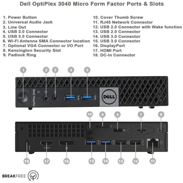 Dell OptiPlex 3040 Micro PC i3 i5 i7 | 8GB 16GB RAM | 240GB SSD | Win 11 Pro WiF