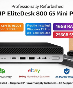 HP EliteDesk 800 G5 Mini PC i5 9500T 16GB RAM 256GB SSD 4K | WiFi | Warranty