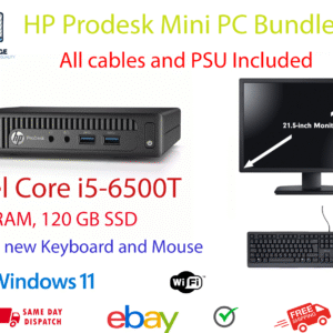 HP Prodesk 400 G2 Mini PC Bundle i5 6th Gen 8GB RAM 120GB SSD  - 22" Monitor