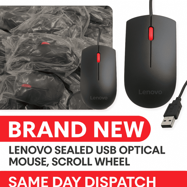 Job Lot 10-200X Brand  NEW Lenovo Sealed USB Optical Mouse, Scroll Wheel