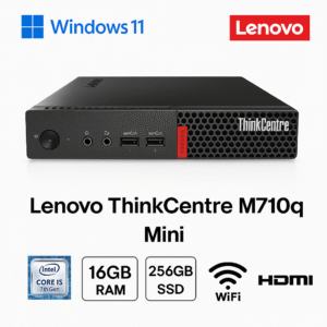 Lenovo ThinkCentre M710q Mini i5-7400T 16GB RAM 256GB SSD PSU Win 11 Pro | WiFi
