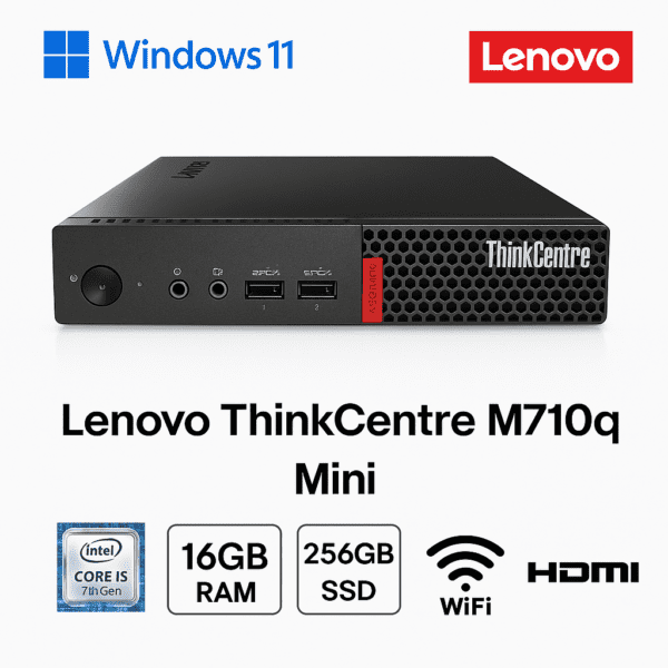 Lenovo ThinkCentre M710q Mini i5-7400T  16GB RAM 256GB SSD PSU Win 11 Pro | WiFi