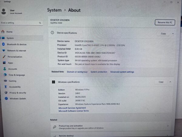 Dell OptiPlex 3040 Micro PC Core i5 6th Gen 8GB RAM 240GB SSD Win 11 Pro | Wifi - Image 3
