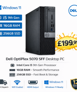 Dell OptiPlex 5070 SFF Intel Core i5-9500 16GB RAM 256GB SSD Windows 11 Pro PC