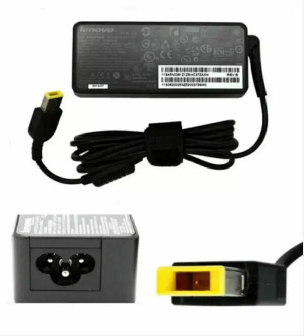 GENUINE LENOVO LAPTOP CHARGER 20V - 3.25A, 65W RECTANGLE TIP WITH POWER LEAD UK - Image 4