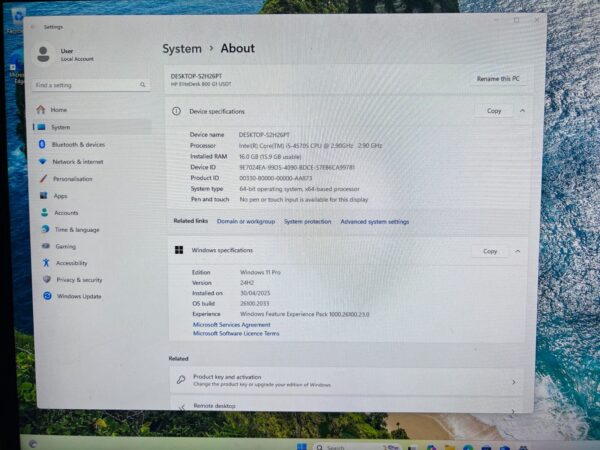 HP EliteDesk 800 G1 USDT Intel Core i5 2.90GHz 16GB RAM 240GB SSD Win 11P | WiFi - Image 3