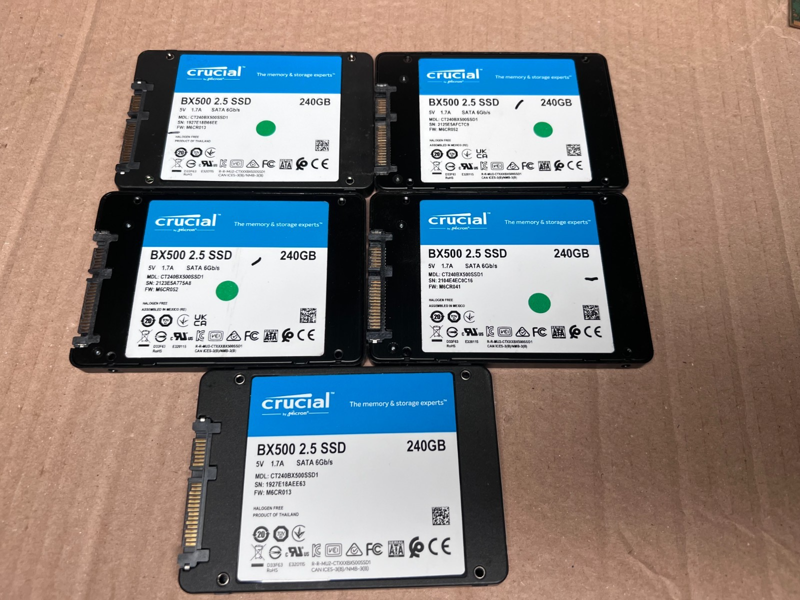 Job Lot 5 X Crucial BX500 240GB SSD SATA 2.5" Model CT240BX500SSD1 - Image 6
