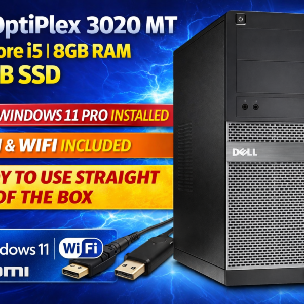 Dell OptiPlex 3020 MT Intel Core i5 PC 8GB RAM 240GB SSD Win 11 Pro HDMI | WiFi