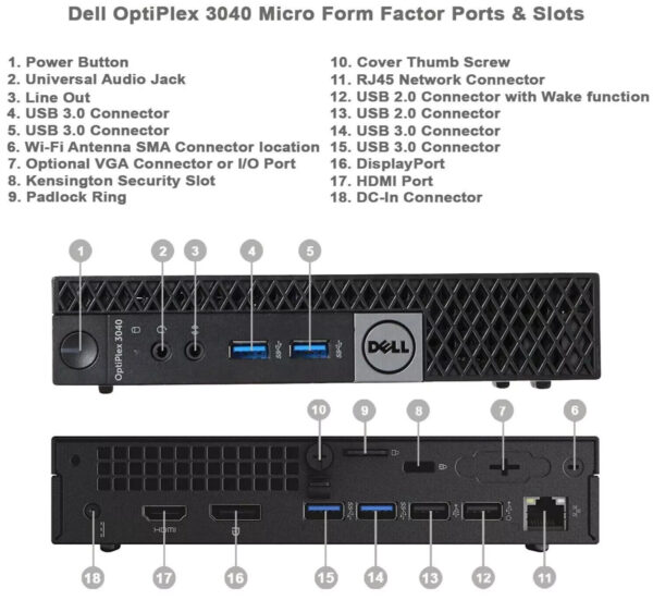 Dell OptiPlex 3040 Micro PC Core i7 6th Gen 16GB RAM 240GB SSD Win 11 Pro | Wifi - Image 4