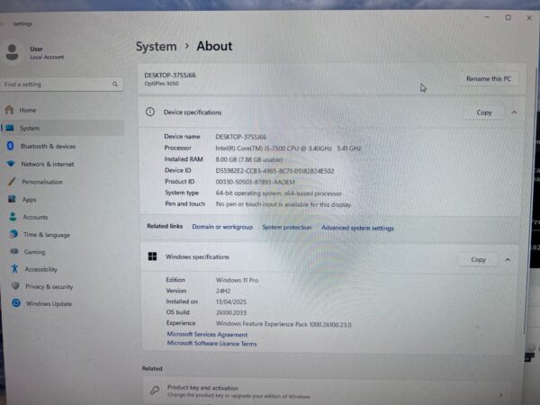 Dell OptiPlex 5050 SFF Core i5-7500 8GB RAM 256GB SSD + 500GB HDD W11Pro | Wifi - Image 3