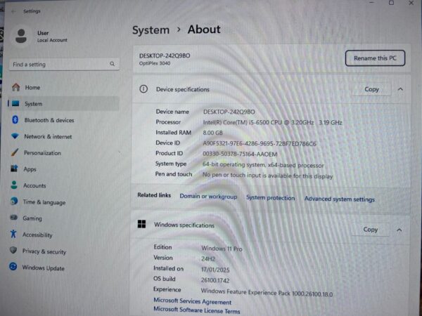 Dell Optiplex 3040 SFF Core i5 6th Gen 8GB RAM 240GB SSD Windows 11 Pro | Wifi - Image 4