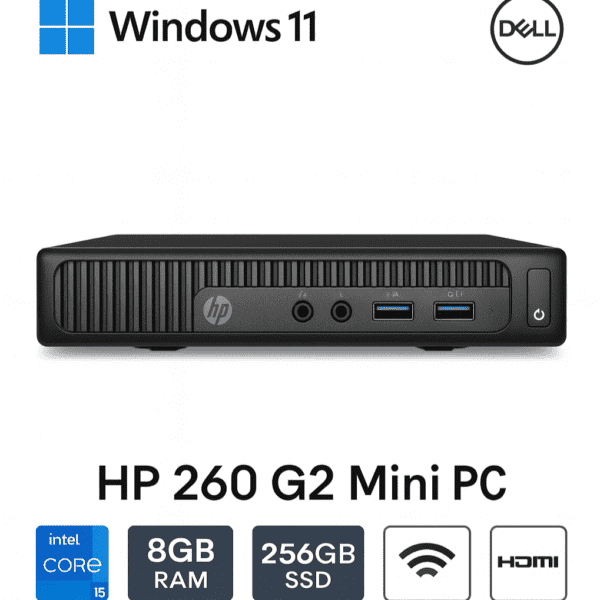 HP 260 G2 Mini PC | Intel Core i5 6th Gen | 8GB RAM | 256GB SSD | Windows 11 Pro
