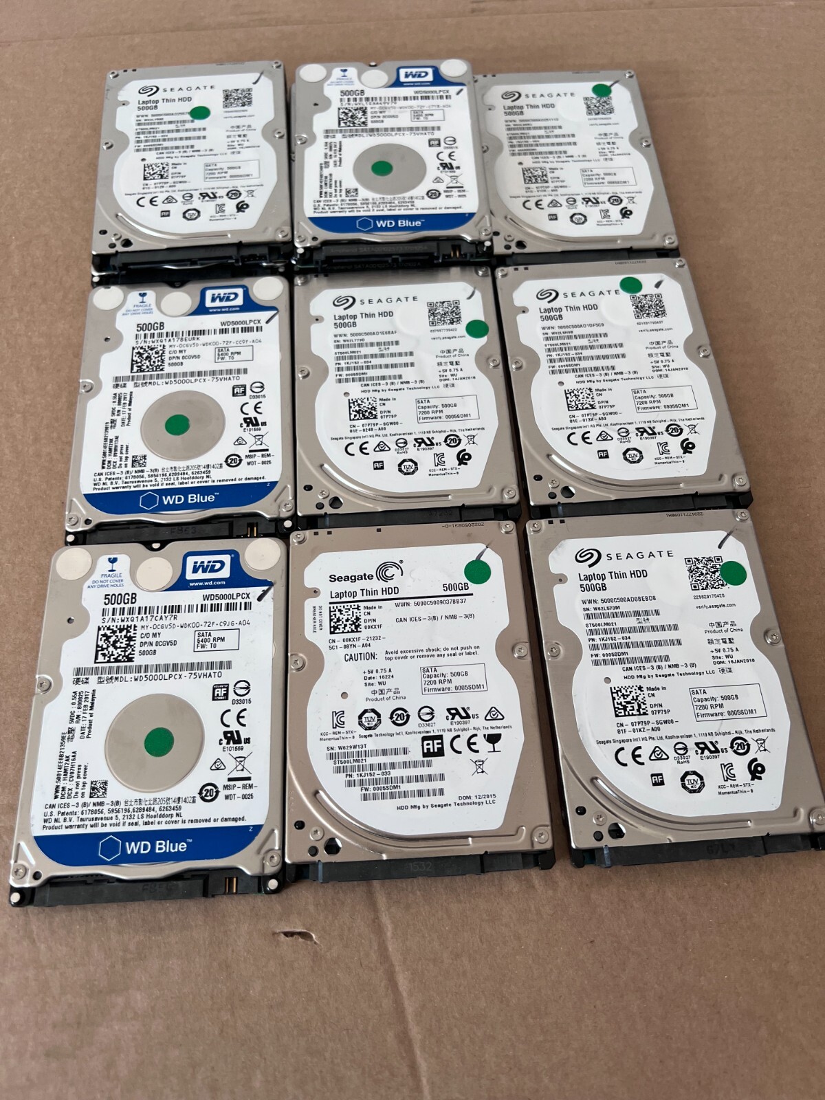 JOB LOT 190x 500GB - 2.5" Internal Hard Drive for Laptop - Various makes Seagate