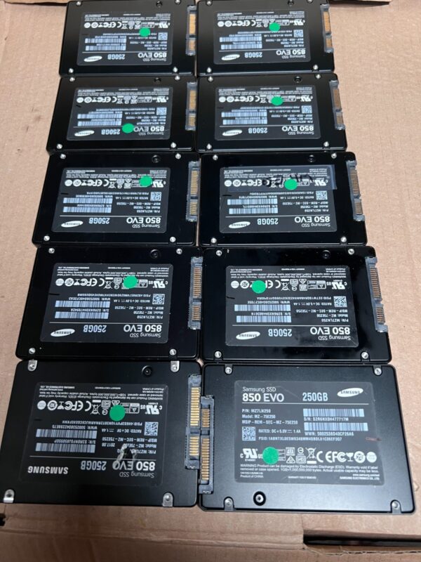 10X 250GB Samsung 850 EVO /  860 EVO SSD Job Lot  MZ-75E250 SATA 2.5" 9 SSD's - Image 3