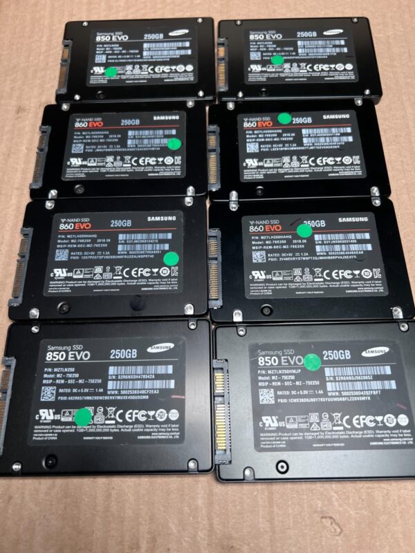 10X 250GB Samsung 850 EVO /  860 EVO SSD Job Lot  MZ-75E250 SATA 2.5" 9 SSD's - Image 6
