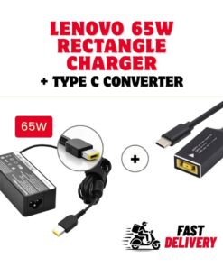 65W Lenovo Charger Type C Laptop Charger and RECTANGLE TIP 20V WITH POWER LEAD