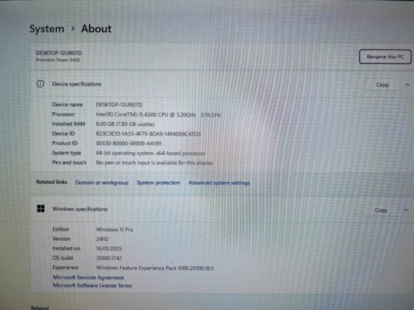 Dell Precision Tower 3420, Core i5-6500, 8GB RAM, 256GB SSD Window 11 Pro Wifi - Image 4